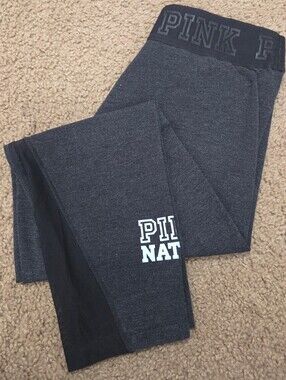 PINK Victoria's Secret Large Spellout Cropped Activewear Leggings Tights